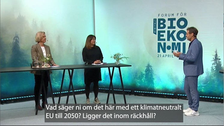 Bild från livesändningen med Forum för Bioekonomi, 2020.