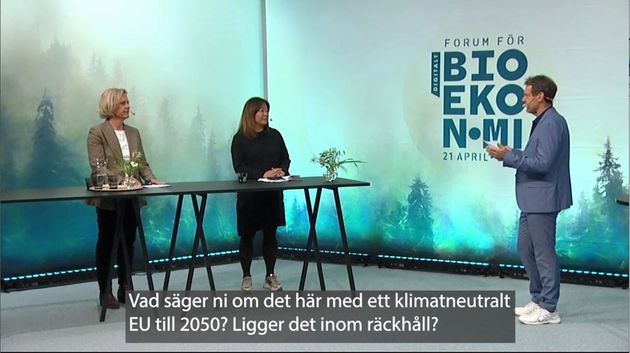 Bild från livesändningen med Forum för Bioekonomi, 2020.